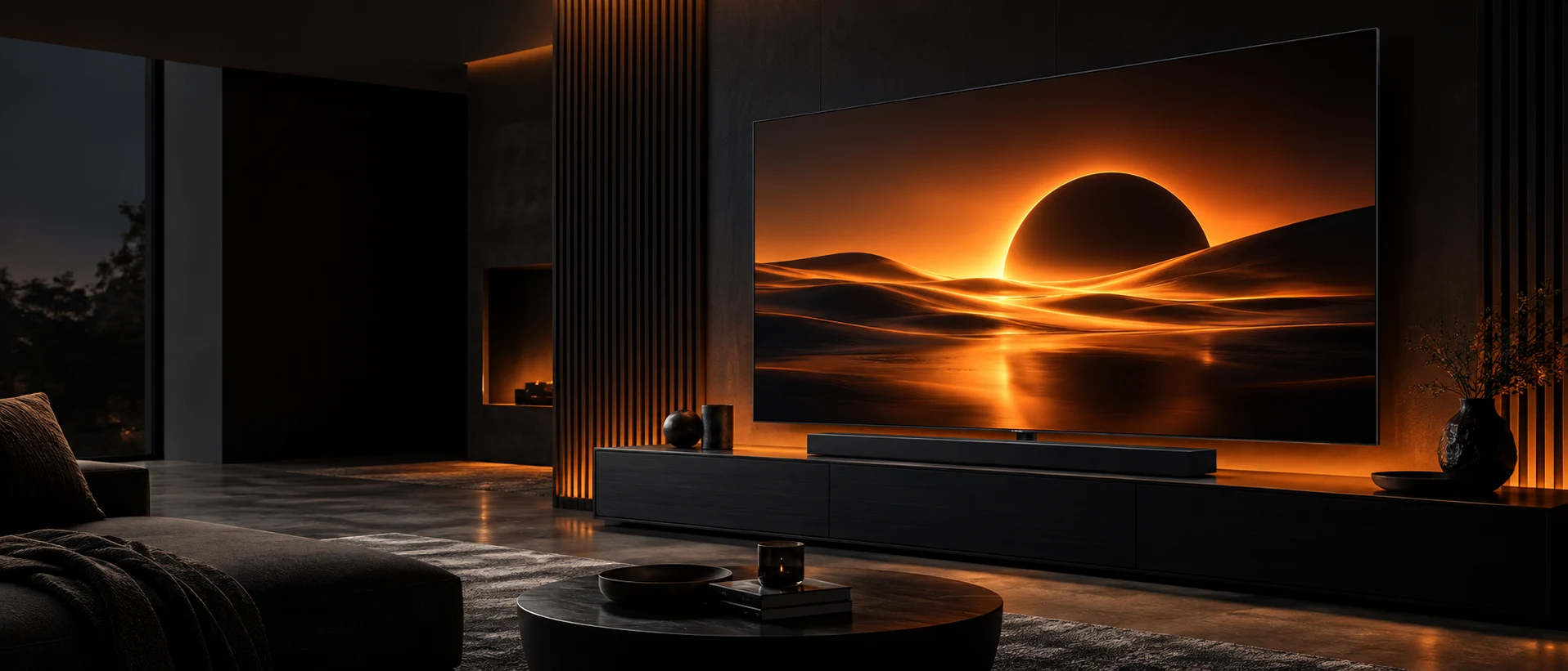 Premium television in a modern home cinema